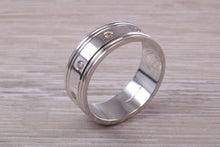 Load image into Gallery viewer, Heavy and Chunky Eight Diamond set 8 mm Wide Platinum Band