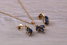Load image into Gallery viewer, Beautiful Sapphire and Diamond Necklace with Matching Earrings