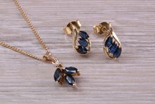 Load image into Gallery viewer, Beautiful Sapphire and Diamond Necklace with Matching Earrings