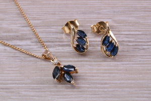 Beautiful Sapphire and Diamond Necklace with Matching Earrings