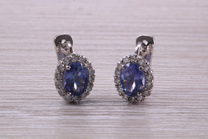 Beautiful Blue Sapphire and Diamond set Earrings