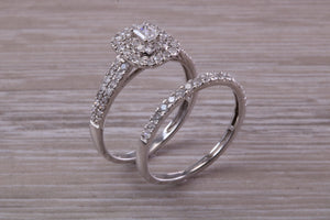 One carat Diamonds set 18ct White Gold Bridal Rings
