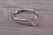 Load image into Gallery viewer, Stunning One carat Certified Oval cut Diamond set Platinum Solitaire