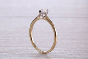 Heart Shape Diamond Solitaire set in 18ct Yellow Gold