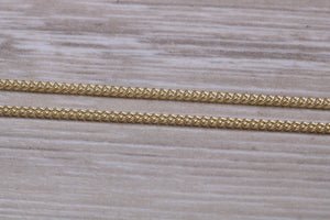 Flat Curb Chain, 20 Inches Long in Yellow Gold