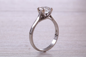 Over One Carat Certified Asscher cut E VS 1 Graded GIA Certified Diamond set Platinum Solitaire