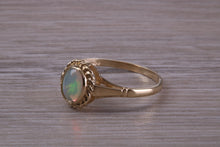 Load image into Gallery viewer, Oval cut Natural Opal set Yellow Gold Ring