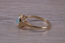 Load image into Gallery viewer, Oval cut Natural Opal set Yellow Gold Ring