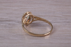 Oval cut Natural Opal set Yellow Gold Ring