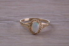 Load image into Gallery viewer, Oval cut Natural Opal set Yellow Gold Ring