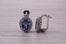 Load image into Gallery viewer, Beautiful Blue Sapphire and Diamond set Earrings