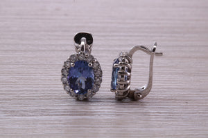 Beautiful Blue Sapphire and Diamond set Earrings