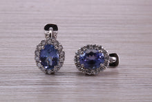 Load image into Gallery viewer, Beautiful Blue Sapphire and Diamond set Earrings