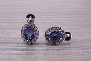 Beautiful Blue Sapphire and Diamond set Earrings