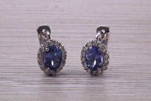 Beautiful Blue Sapphire and Diamond set Earrings