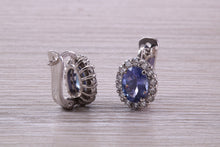 Load image into Gallery viewer, Beautiful Blue Sapphire and Diamond set Earrings