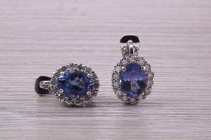Beautiful Blue Sapphire and Diamond set Earrings