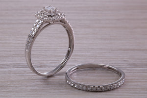 One carat Diamonds set 18ct White Gold Bridal Rings