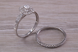 One carat Diamonds set 18ct White Gold Bridal Rings