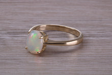 Load image into Gallery viewer, Oval cut Natural Opal set Yellow Gold Ring