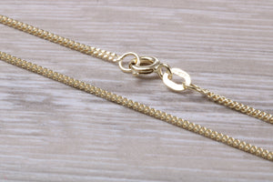 Flat Curb Chain, 20 Inches Long in Yellow Gold
