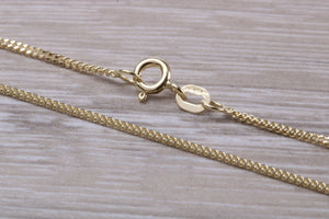 Flat Curb Chain, Light Weight and 18 Inches Long in Yellow Gold