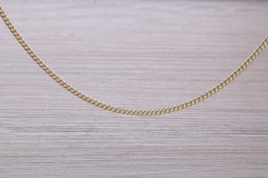 Flat Curb Chain, 20 Inches Long in Yellow Gold