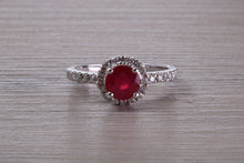Load image into Gallery viewer, One and Half carat Stunning Ruby and Diamond Halo set Ring