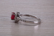 Load image into Gallery viewer, One and Half carat Stunning Ruby and Diamond Halo set Ring