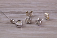 Load image into Gallery viewer, Diamond set Solitaire Stud Earrings and Matching Necklace