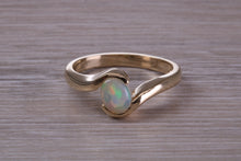 Load image into Gallery viewer, Oval cut Natural Opal set Yellow Gold Ring