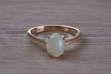 Load image into Gallery viewer, Oval cut Natural Opal set Yellow Gold Ring