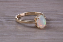 Load image into Gallery viewer, Oval cut Natural Opal set Yellow Gold Ring