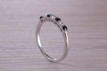 Load image into Gallery viewer, Beautiful Sapphire and Diamond set Dainty Eternity Ring