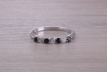 Load image into Gallery viewer, Beautiful Sapphire and Diamond set Dainty Eternity Ring