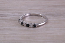Load image into Gallery viewer, Beautiful Sapphire and Diamond set Dainty Eternity Ring