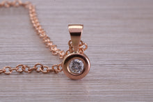 Load image into Gallery viewer, Beautiful Quarter carat Diamond set Rose Gold Necklace, also Available in your choice of Metals