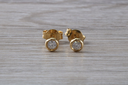 Simple everyday Diamond Solitaire Stud Earrings