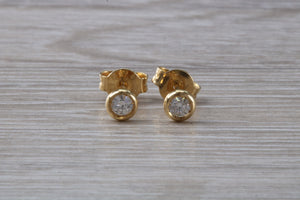 Simple everyday Diamond Solitaire Stud Earrings