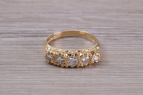 One carat Natural Diamond set 18ct Yellow Gold Ring
