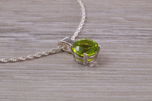 Load image into Gallery viewer, Green Peridot C Z Necklace. Made From Solid Sterling Silver