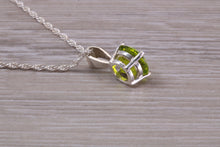Load image into Gallery viewer, Green Peridot C Z Necklace. Made From Solid Sterling Silver
