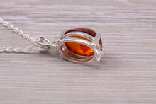 Load image into Gallery viewer, Natural Oval Cut Amber set Necklace, Made From Solid Sterling Silver