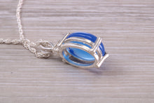 Load image into Gallery viewer, Natural Oval Cut Blue Agate set Necklace, Made From Solid Sterling Silver