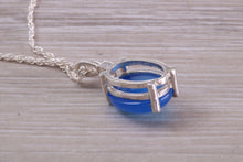 Load image into Gallery viewer, Natural Oval Cut Blue Agate set Necklace, Made From Solid Sterling Silver