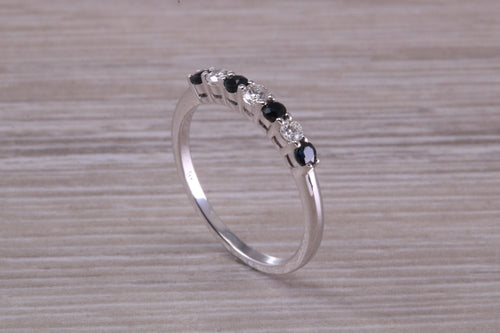 Beautiful Sapphire and Diamond set Dainty Eternity Ring