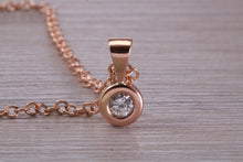 Load image into Gallery viewer, Beautiful Quarter carat Diamond set Rose Gold Necklace, also Available in your choice of Metals