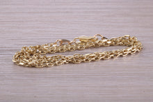 Load image into Gallery viewer, Diamond cut Flat Curb Chain, 16 Inches Long in Yellow Gold