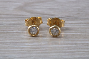 Simple everyday Diamond Solitaire Stud Earrings