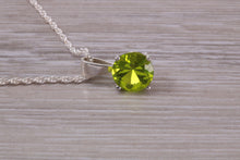 Load image into Gallery viewer, Green Peridot C Z Necklace. Made From Solid Sterling Silver